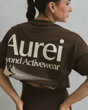 AUREI Camiseta Oversize Espalda Aurei - Marrón Chocolate