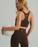 AUREI Top Básico deportivo - Marrón Chocolate